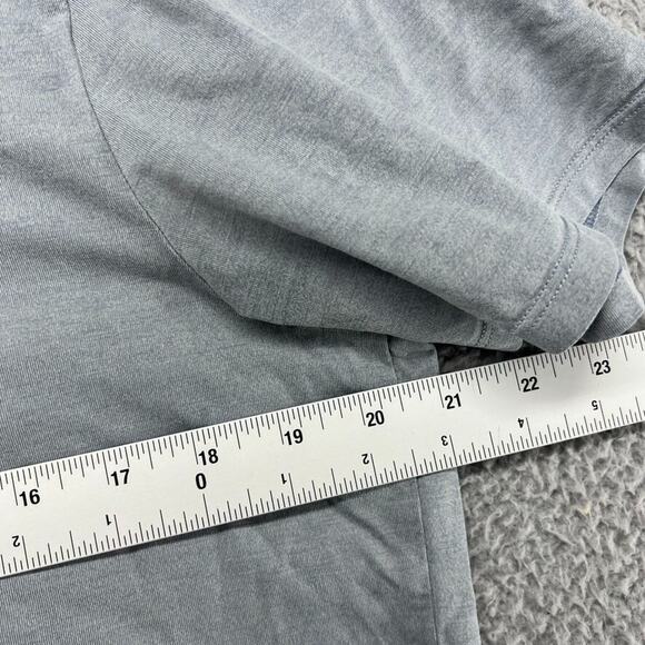 Lululemon Shirt Men's Large Blue Solid Blank Fundamental Lightweight Stretch Gym - Picture 7 of 12